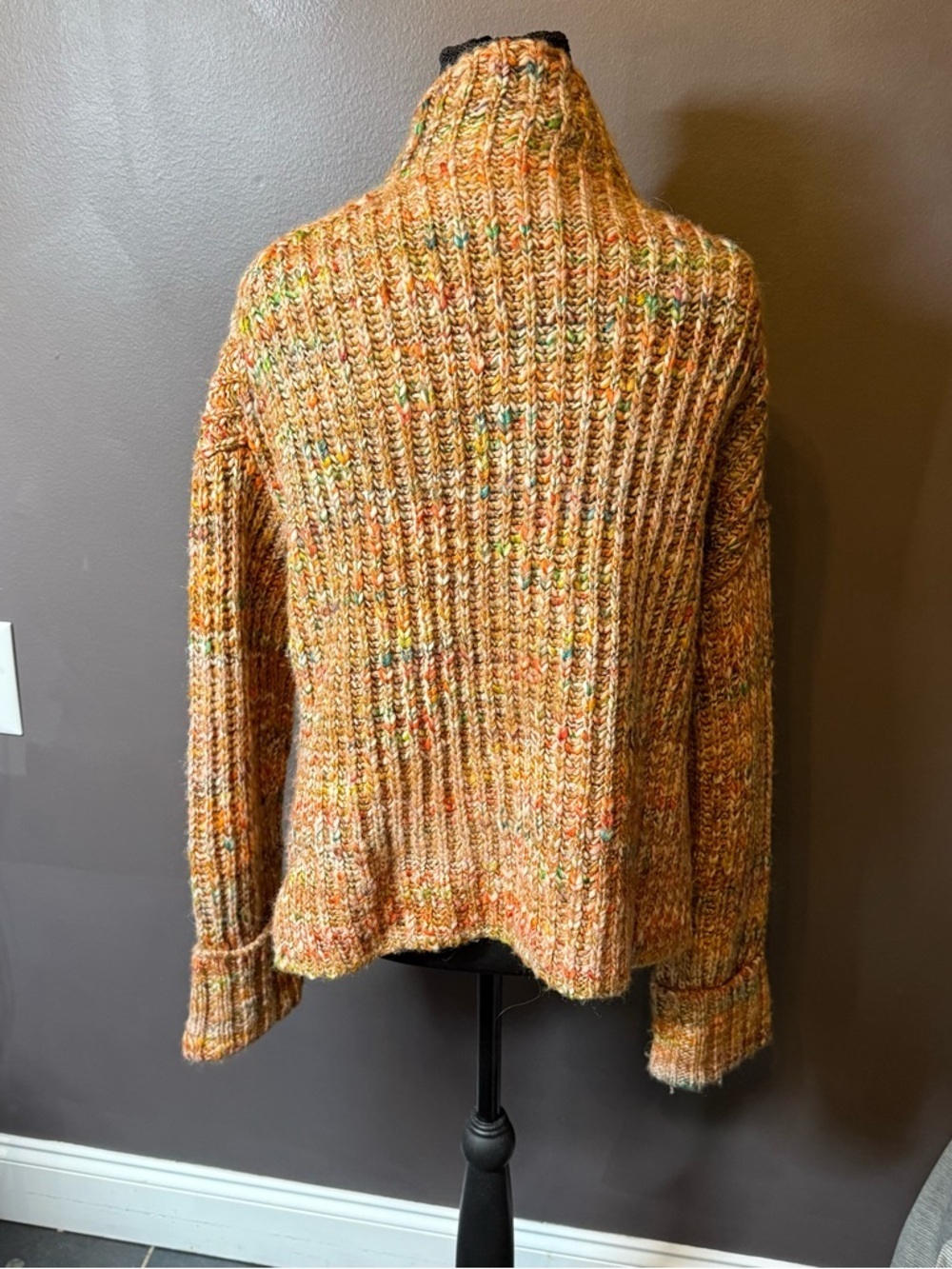 Madewell Multicolored Ribbed Turtleneck Sweater - Orange Speckle - Picture 4 of 5